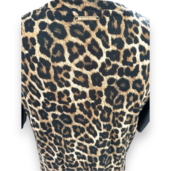Michael Michael Kors Nubian Leather Cheetah Print Pullover Top size Small - Picture 7 of 10